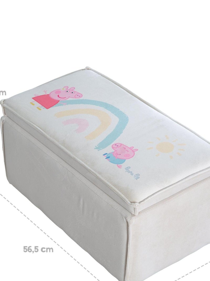 Panchina‑baule giochi in legno e velluto "Roba Peppa Pig" Beige - Kiabi