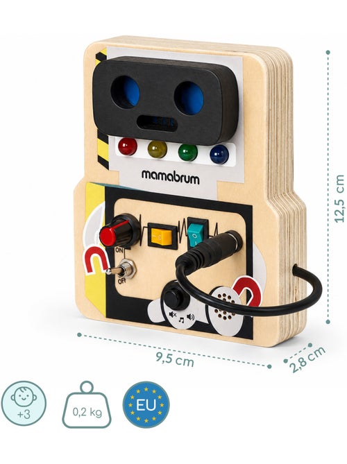 Pannello attivita legno robot interruttori pulsanti led mamabrum - Kiabi