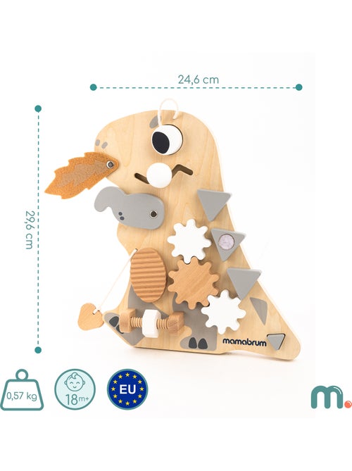 Pannello sensoriale legno dinosauro 10in1 25x30cm montessori mamabrum - Kiabi Pannello sensoriale legno dinosauro 10in1 25x30cm montessori mamabrum - Kiabi