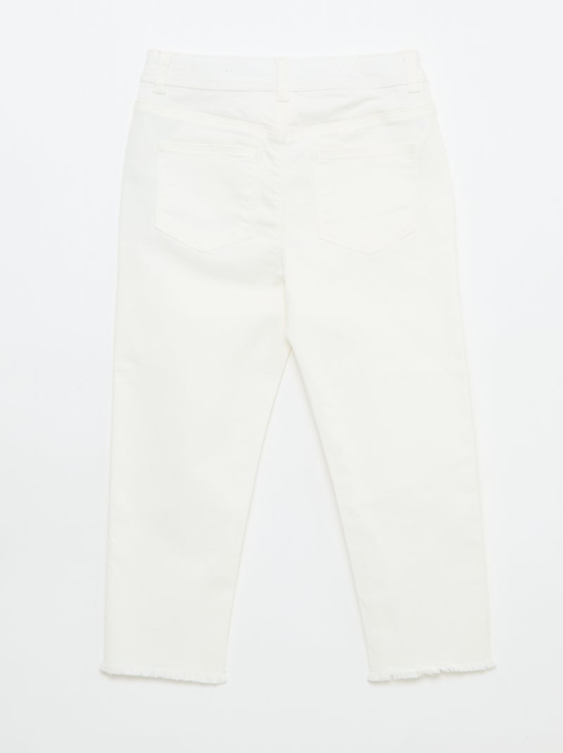 Pantacourt in denim con finiture a taglio vivo Bianco - Kiabi