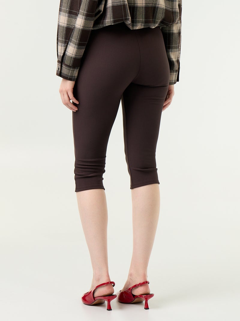Pantacourt in maglia stretch Marrone - Kiabi