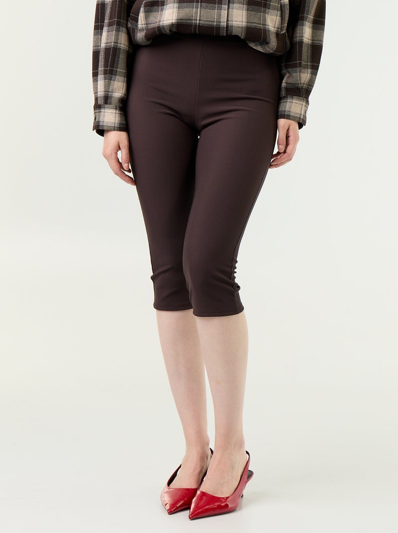 Pantacourt in maglia stretch Marrone - Kiabi
