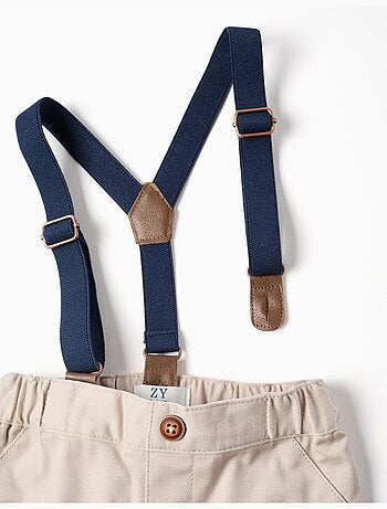 Pantalon en Sergé avec Bretelles Amovibles