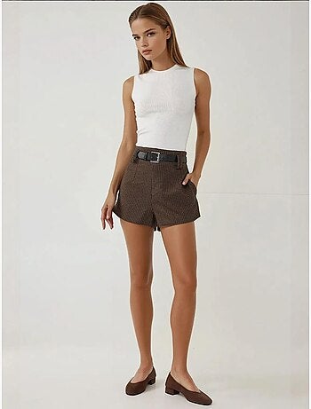 Pantaloncini a quadri a vita alta hiccup