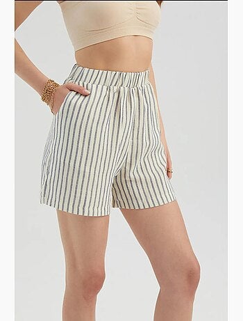 Pantaloncini a righe con vita alta elasticizzata hiccup