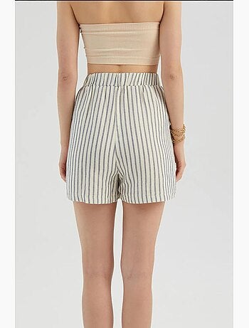 Pantaloncini a righe con vita alta elasticizzata hiccup