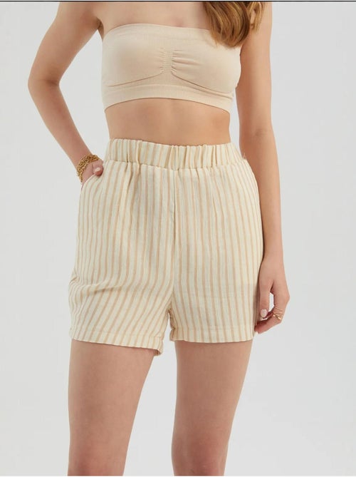 Pantaloncini a righe con vita alta elasticizzata hiccup - Kiabi