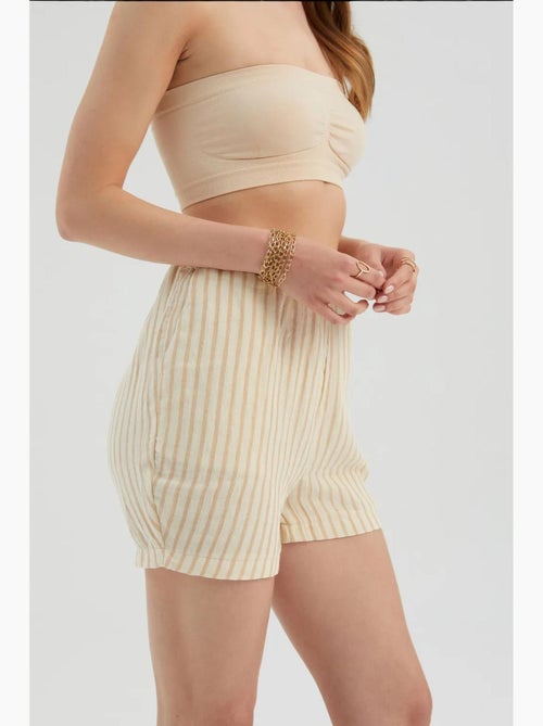 Pantaloncini a righe con vita alta elasticizzata hiccup - Kiabi