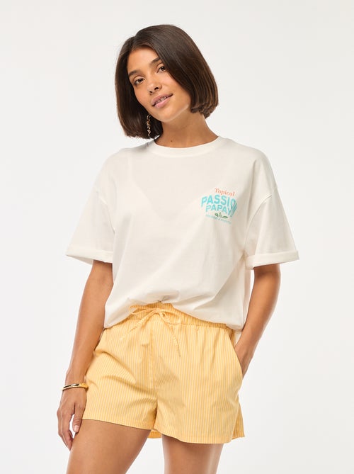 Pantaloncini a righe in popeline - Kiabi