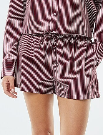 Pantaloncini a righe in popeline