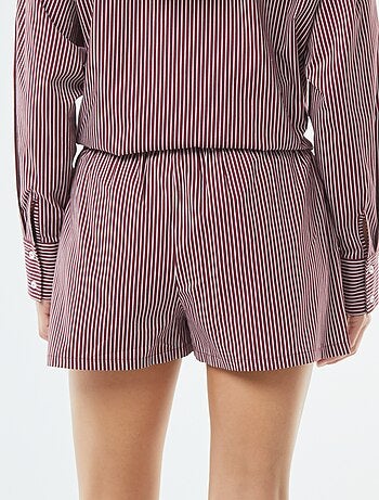 Pantaloncini a righe in popeline