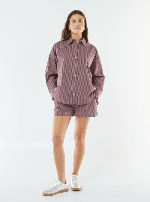 Pantaloncini a righe in popeline - Kiabi