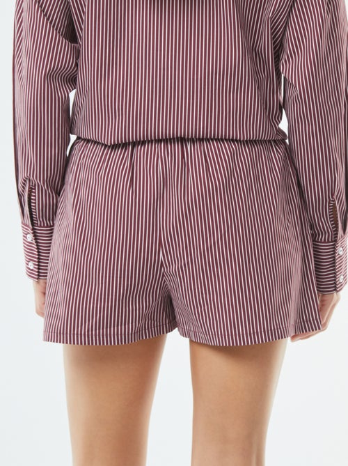 Pantaloncini a righe in popeline - Kiabi