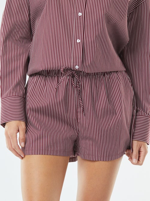 Pantaloncini a righe in popeline - Kiabi