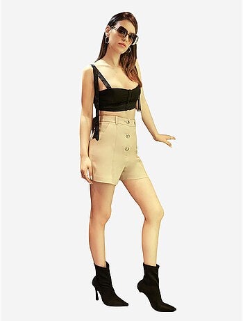 Pantaloncini a vita alta con bottoni hiccup