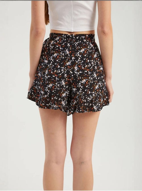 Pantaloncini a vita alta floreali con dettaglio cintura hiccup - Kiabi Pantaloncini a vita alta floreali con dettaglio cintura hiccup - Kiabi