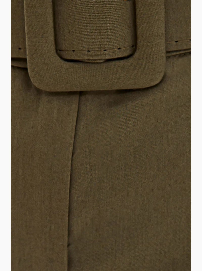 Pantaloncini a vita alta in cotone con tasca e cintura hiccup Verde - Kiabi