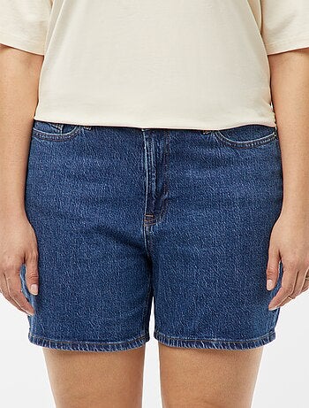 Pantaloncini a vita alta in jeans 5 tasche