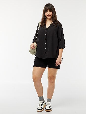 Pantaloncini a vita alta in jeans 5 tasche
