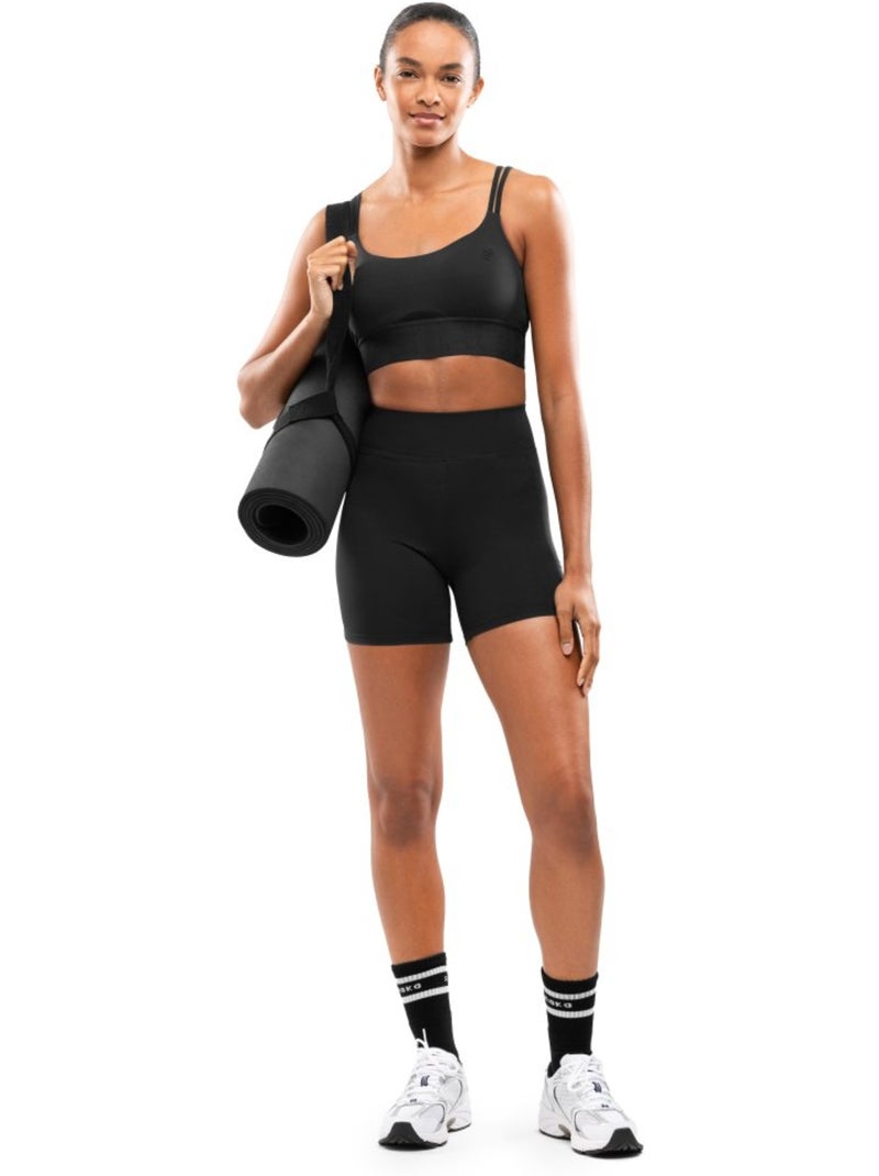 Pantaloncini aderenti da allenamento da donna fitness donna ganges Nero - Kiabi