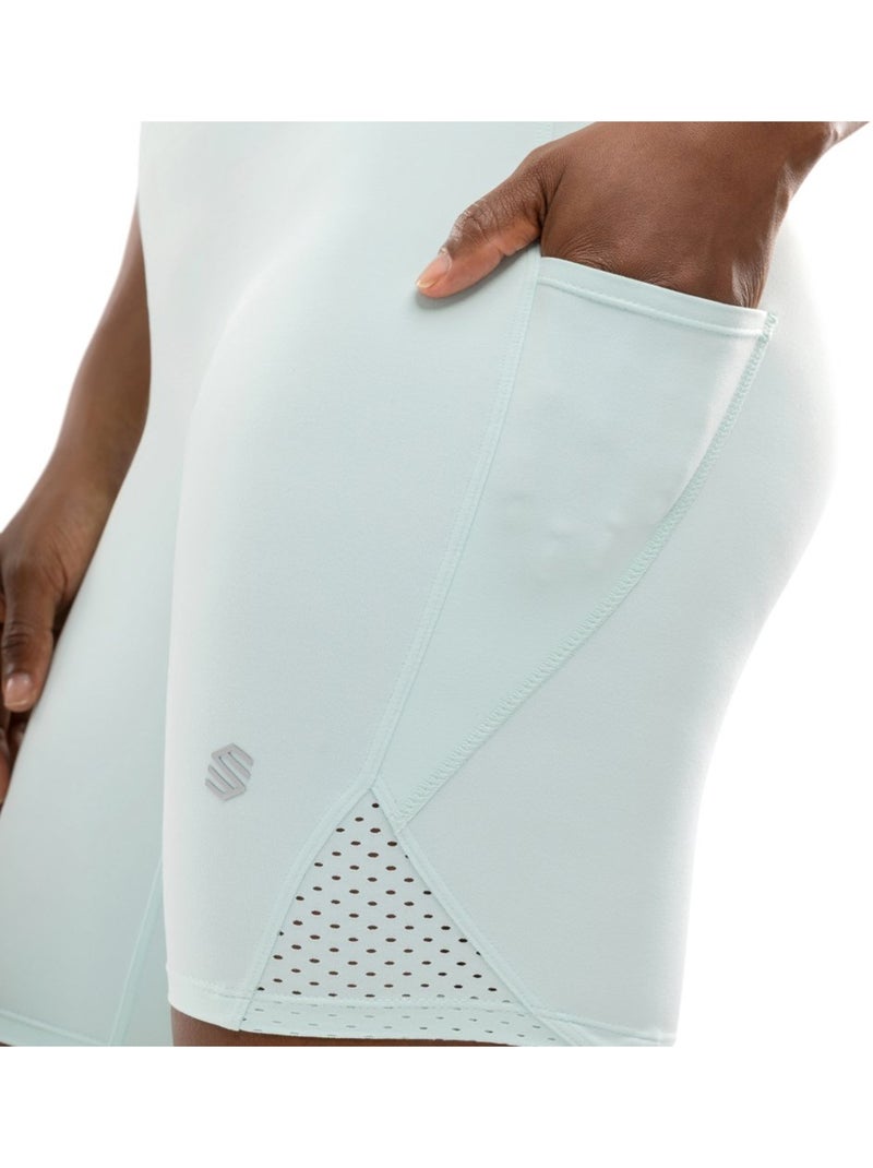 Pantaloncini aderenti da corsa da donna fitness donna thames mint Verde - Kiabi