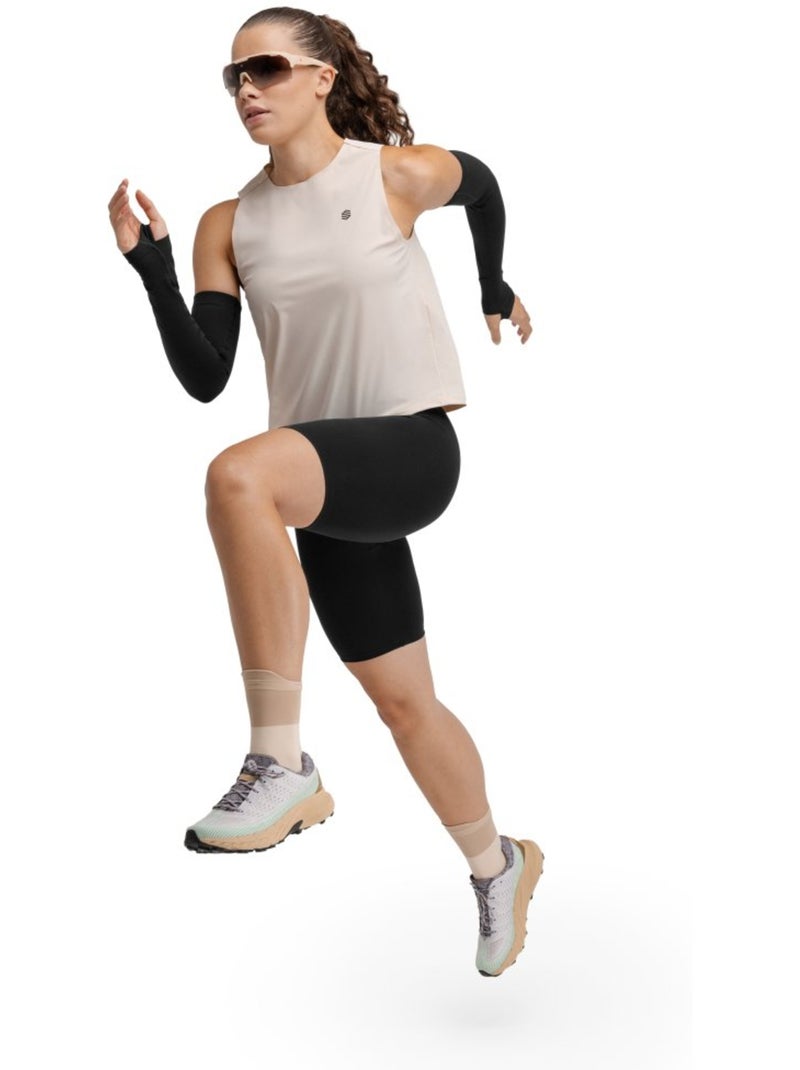 Pantaloncini aderenti da trail running da donna escursionismo donna west Nero - Kiabi