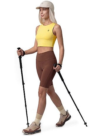 Pantaloncini aderenti da trail running da donna escursionismo donna west-w