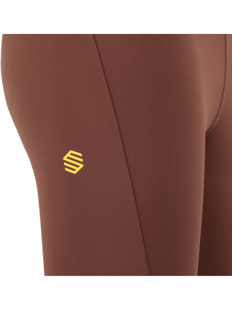 Pantaloncini aderenti da trail running da donna escursionismo donna west-w Marrone - Kiabi