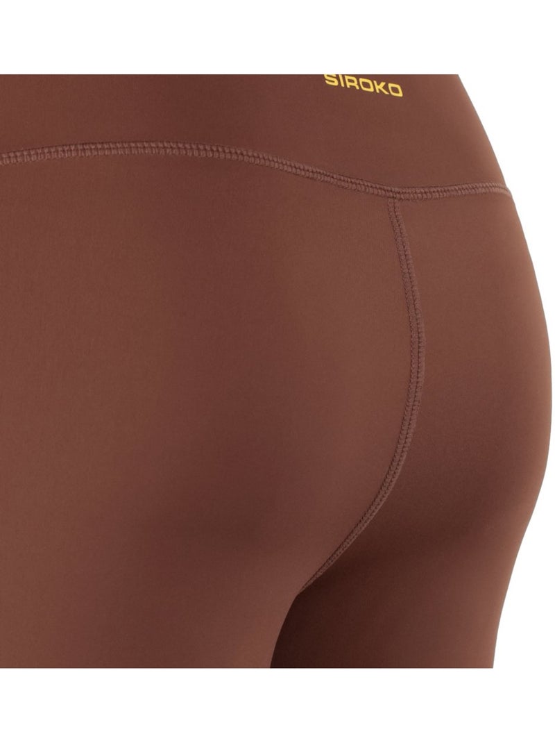 Pantaloncini aderenti da trail running da donna escursionismo donna west-w Marrone - Kiabi