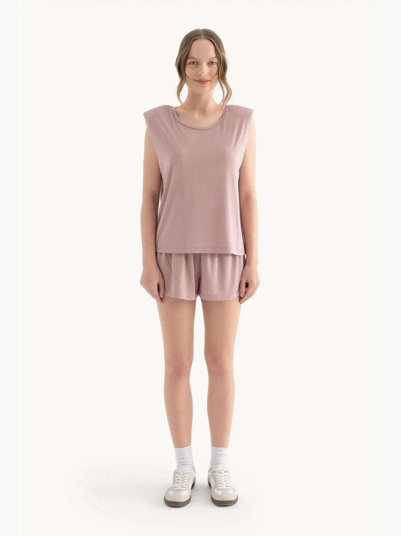Pantaloncini basic con coulisse a vita media hiccup Rosa - Kiabi