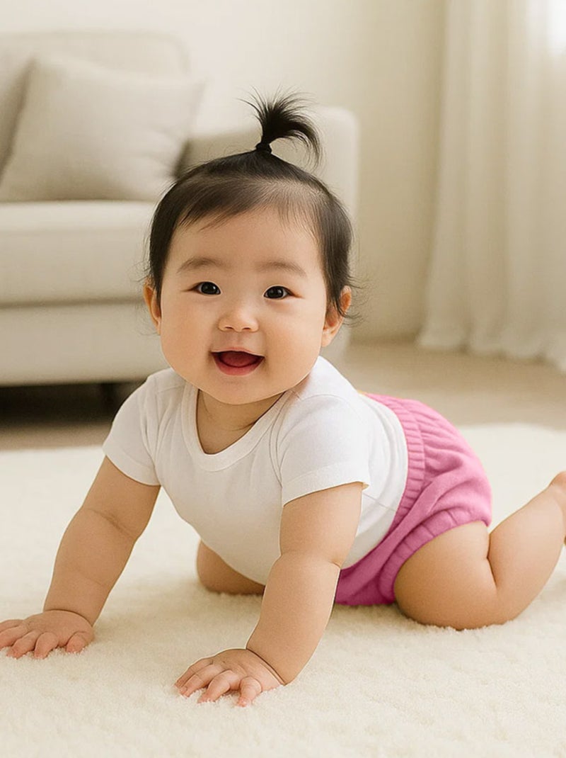 Pantaloncini bloomers in cotone biologico Rosa - Kiabi