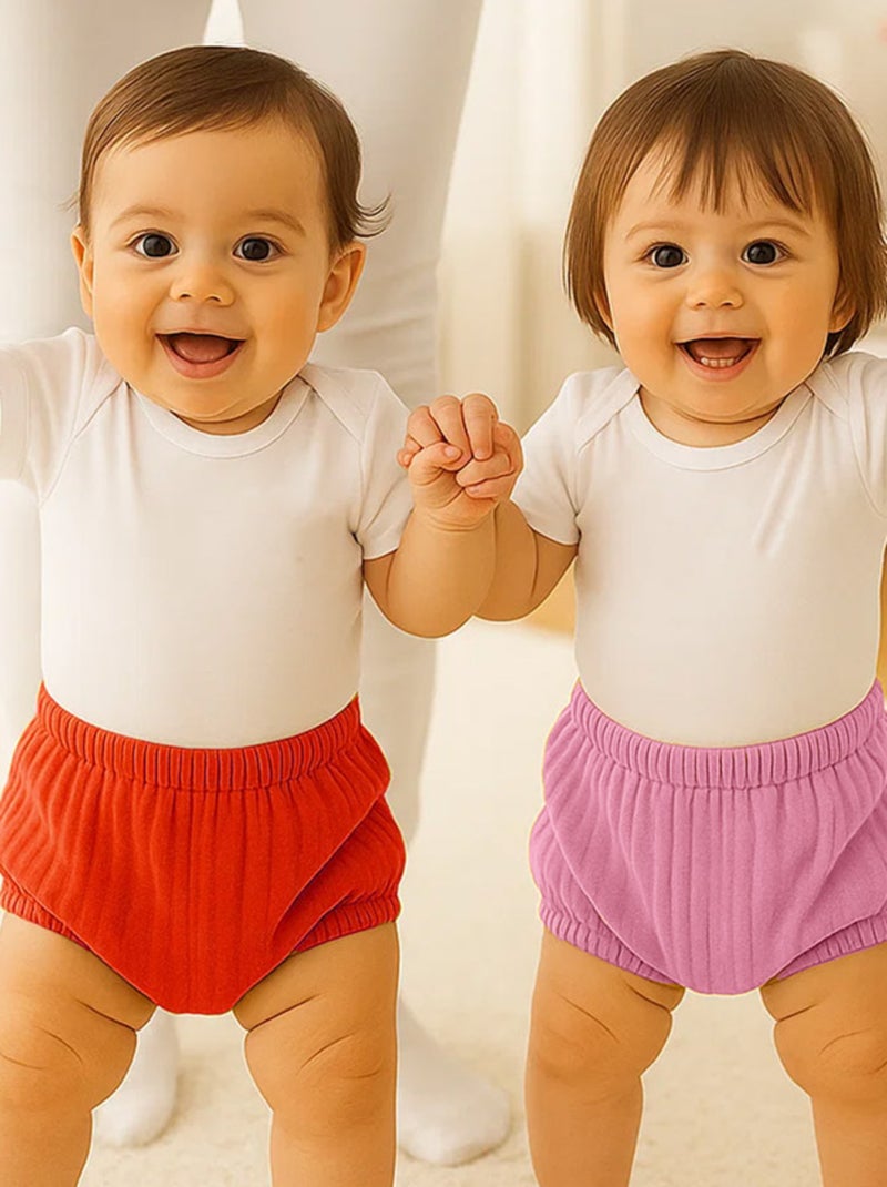 Pantaloncini bloomers in cotone biologico Rosa - Kiabi