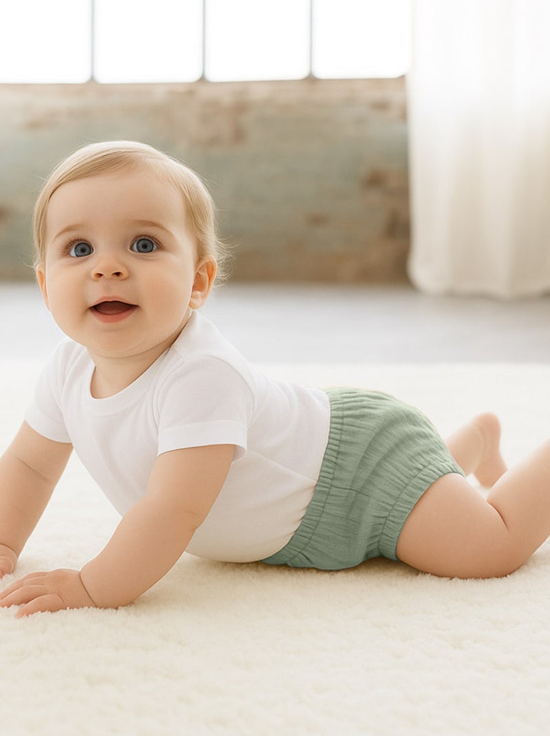 Pantaloncini bloomers in cotone biologico Verde - Kiabi