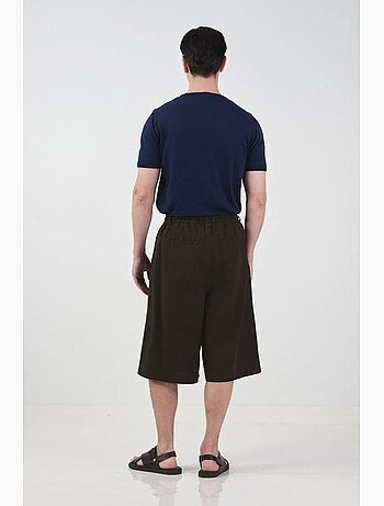 Pantaloncini capri a gamba ampia a vita media con vita con coulisse giesto