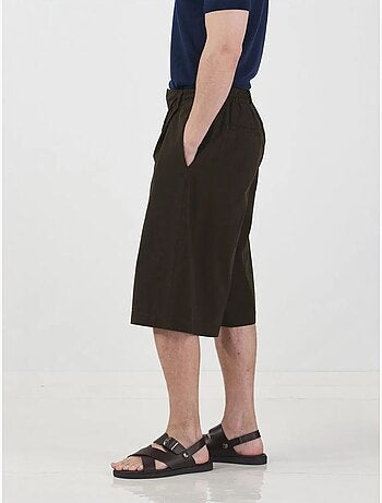 Pantaloncini capri a gamba ampia a vita media con vita con coulisse giesto