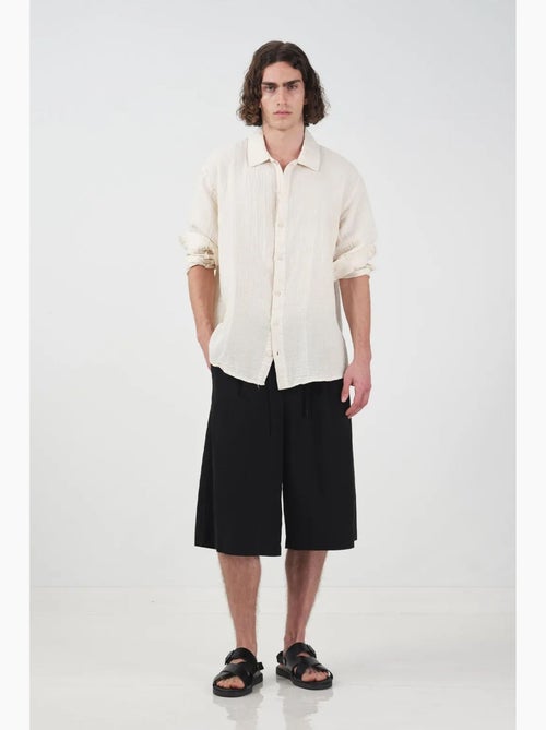 Pantaloncini capri a vita media a gamba ampia giesto - Kiabi