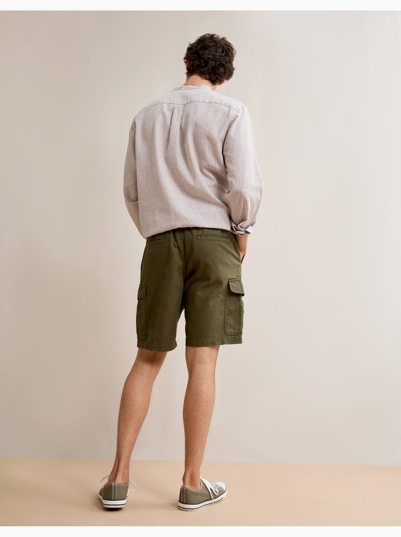 Pantaloncini cargo con lino, MO Fashion Verde - Kiabi