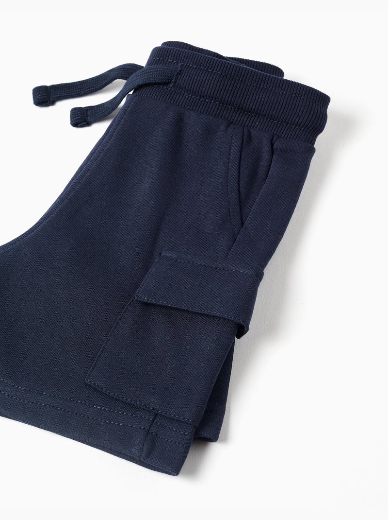 Pantaloncini cargo in felpa con coulisse Blu scuro - Kiabi