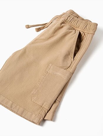 Pantaloncini cargo lunghi in twill con coulisse