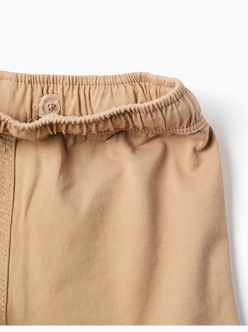 Pantaloncini cargo lunghi in twill con coulisse Beige - Kiabi