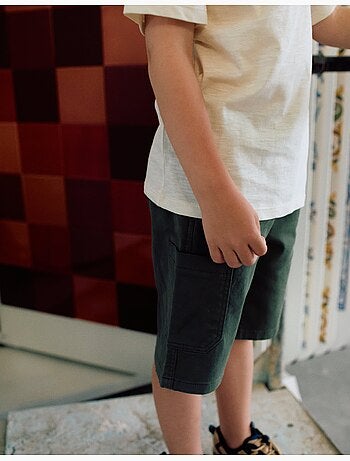 Pantaloncini cargo lunghi in twill con coulisse