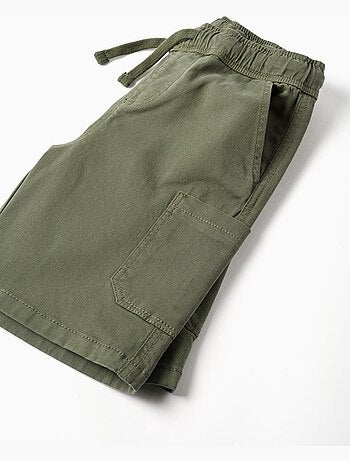 Pantaloncini cargo lunghi in twill con coulisse