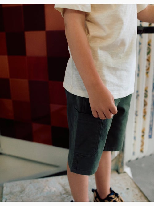 Pantaloncini cargo lunghi in twill con coulisse - Kiabi