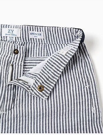 Pantaloncini chino in cotone a righe