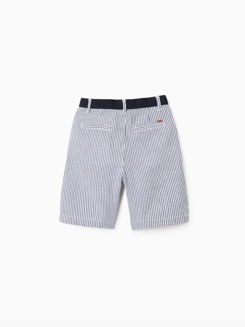 Pantaloncini chino in cotone a righe Blu scuro - Kiabi