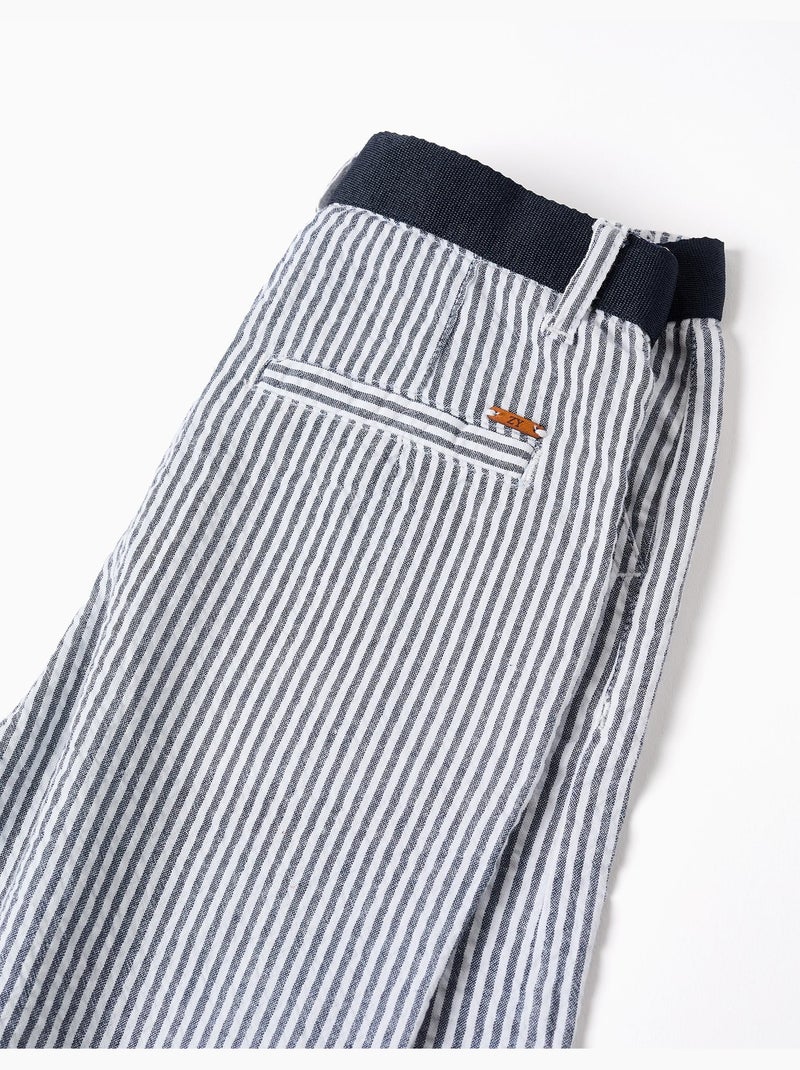 Pantaloncini chino in cotone a righe Blu scuro - Kiabi