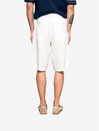 Pantaloncini chino in misto lino a vita alta giesto