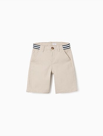 Pantaloncini chino in saffiano con nastro a righe