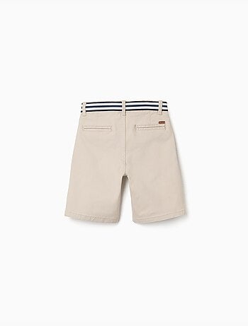 Pantaloncini chino in saffiano con nastro a righe
