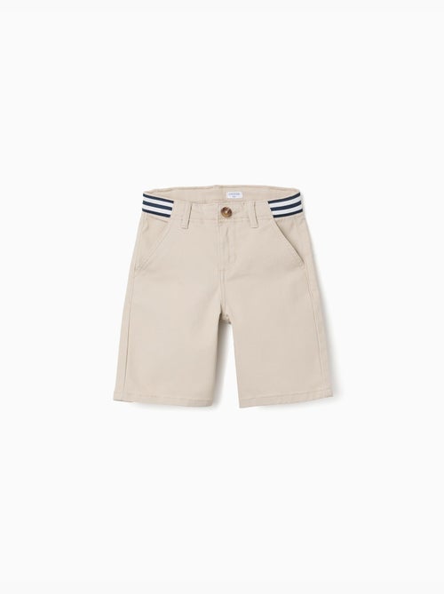 Pantaloncini chino in saffiano con nastro a righe - Kiabi